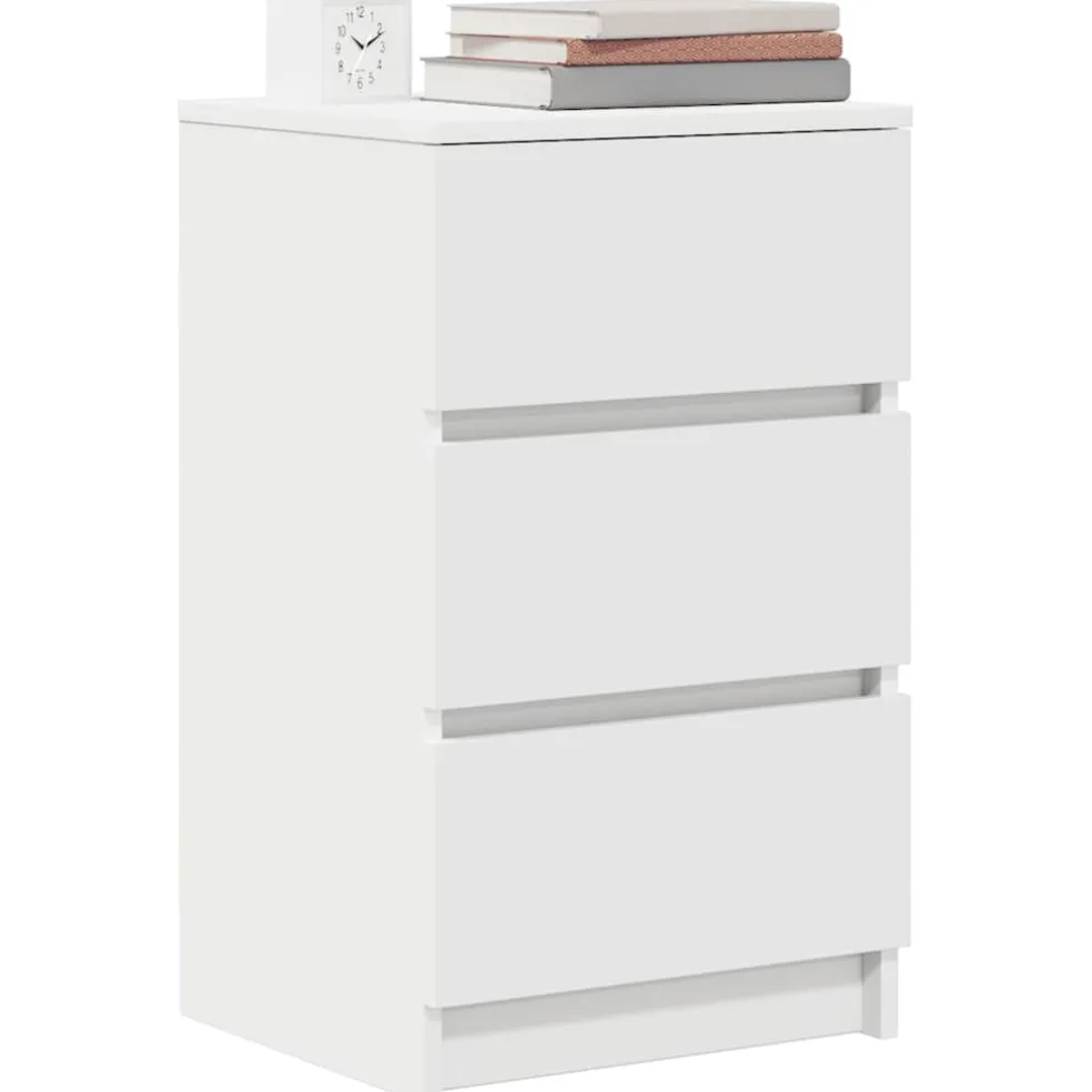 vidaXL Nachtkastje met 3 lades 39x35x65 cm wit