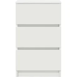 vidaXL Nachtkastje met 3 lades 39x35x65 cm wit