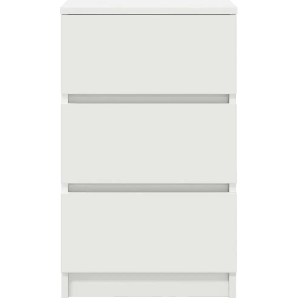 vidaXL Nachtkastje met 3 lades 39x35x65 cm wit