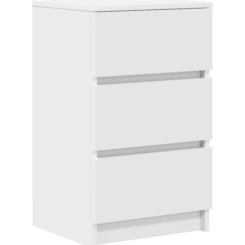 vidaXL Nachtkastje met 3 lades 39x35x65 cm wit