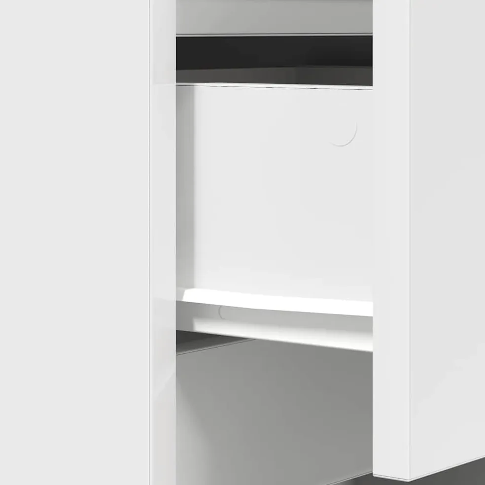 vidaXL Nachtkastje met 3 lades 39x35x65 cm wit