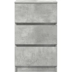 vidaXL Nachtkastje met 3 lades 39x35x65 cm betongrijs