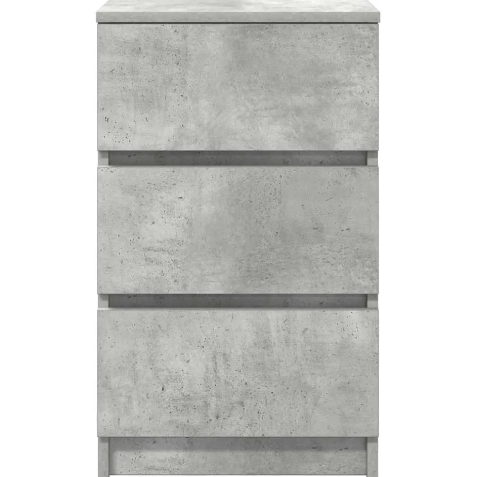 vidaXL Nachtkastje met 3 lades 39x35x65 cm betongrijs