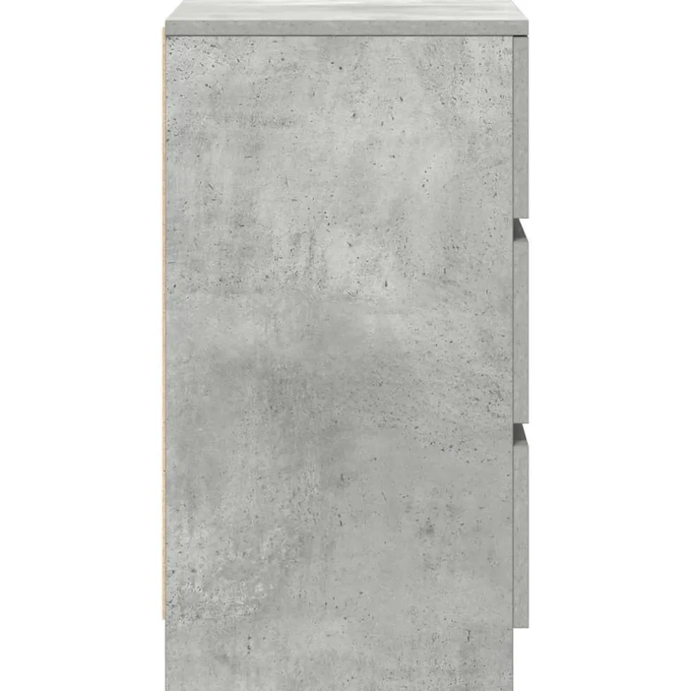 vidaXL Nachtkastje met 3 lades 39x35x65 cm betongrijs