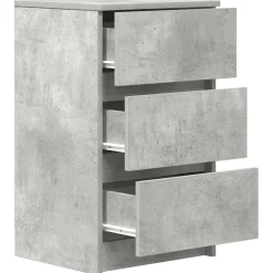 vidaXL Nachtkastje met 3 lades 39x35x65 cm betongrijs