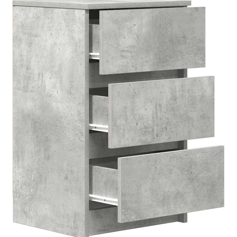 vidaXL Nachtkastje met 3 lades 39x35x65 cm betongrijs