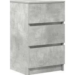 vidaXL Nachtkastje met 3 lades 39x35x65 cm betongrijs