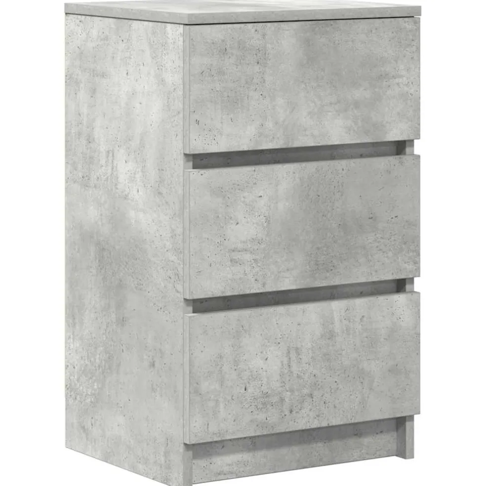 vidaXL Nachtkastje met 3 lades 39x35x65 cm betongrijs