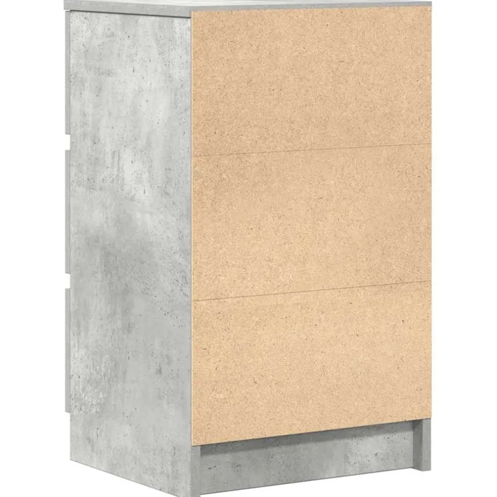 vidaXL Nachtkastje met 3 lades 39x35x65 cm betongrijs