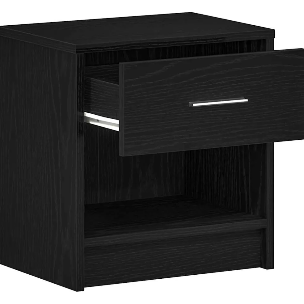 vidaXL Nachtkastje met lade 39x28x41 cm zwart