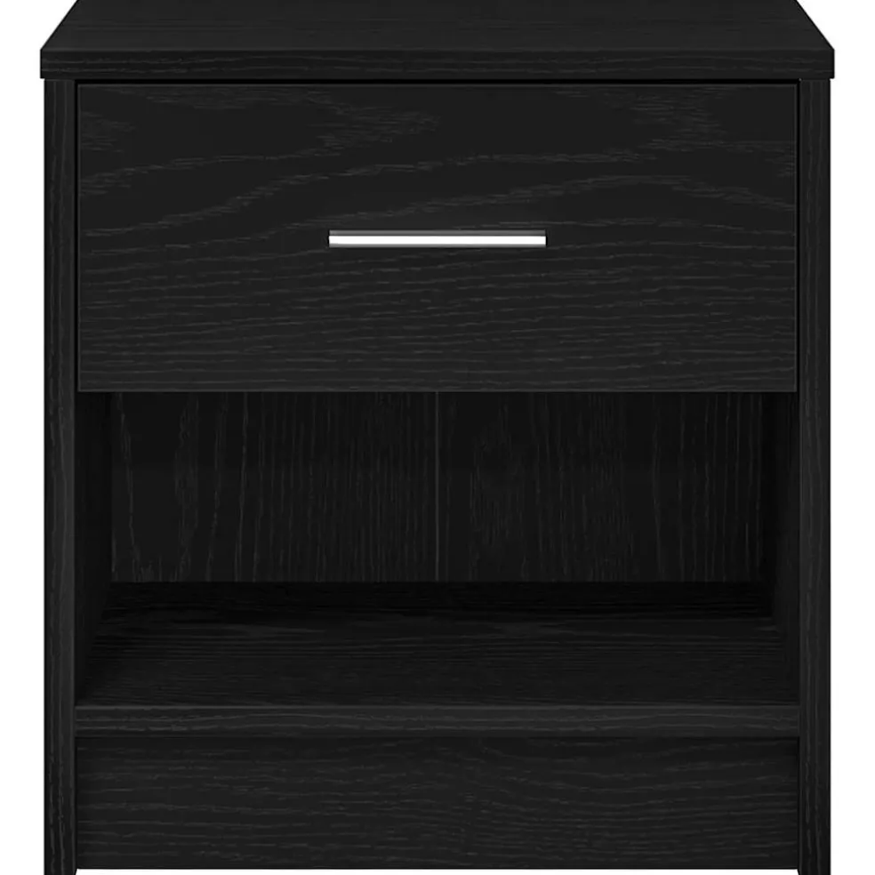 vidaXL Nachtkastje met lade 39x28x41 cm zwart
