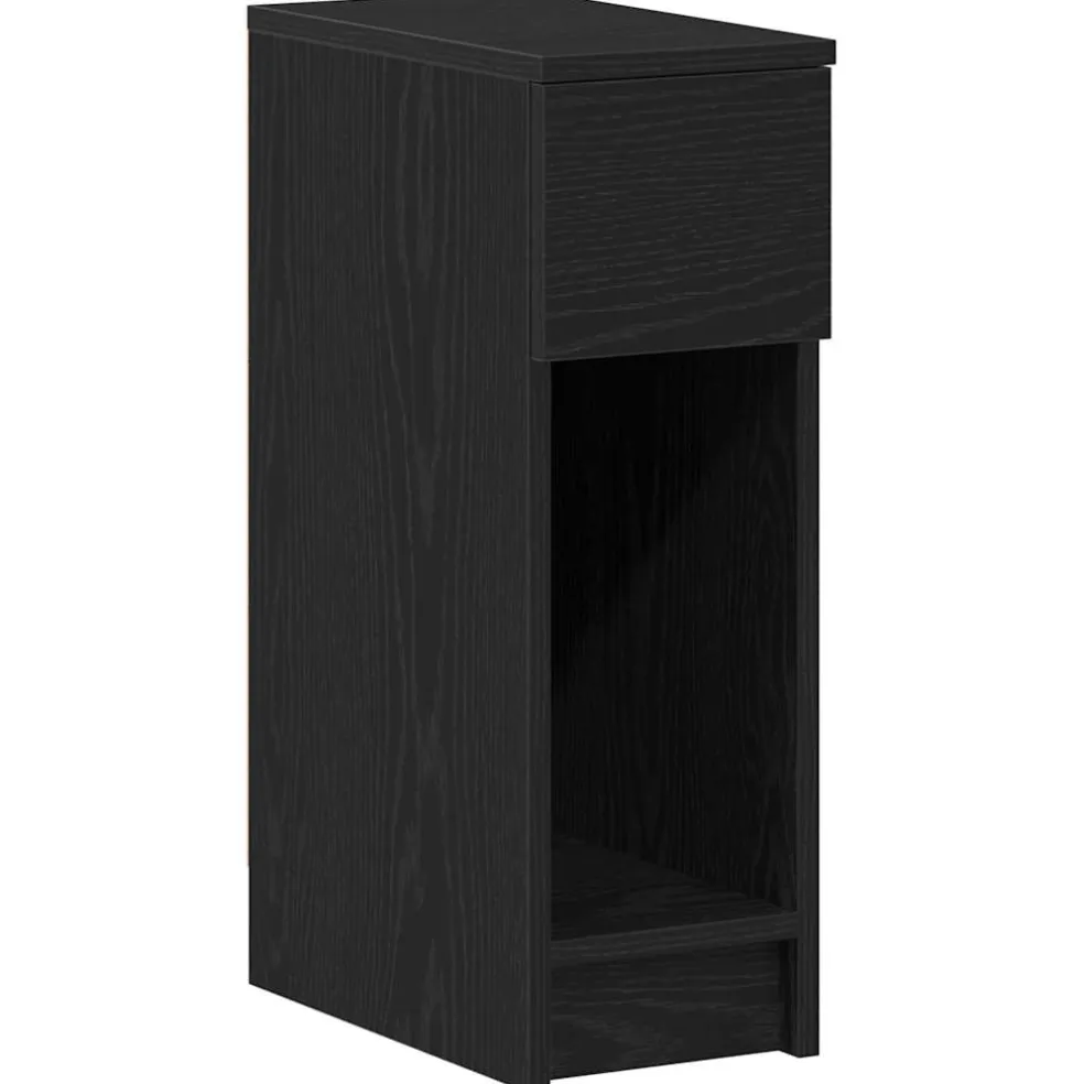 vidaXL Nachtkastje met lade 20x36x60 cm zwart eikenkleurig
