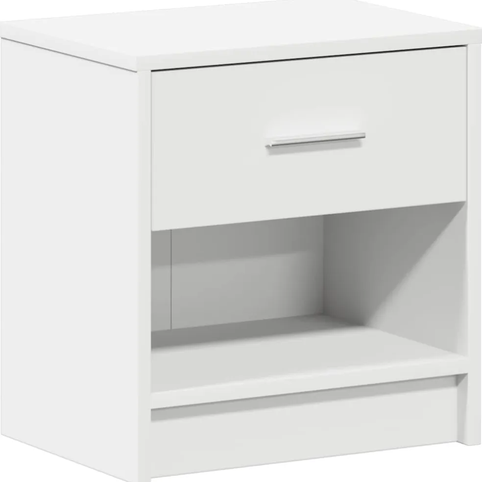 vidaXL Nachtkastje met lade 39x28x41 cm wit