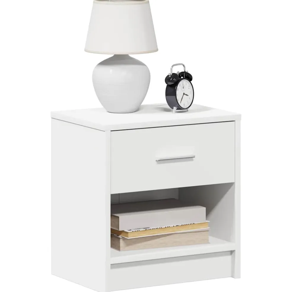 vidaXL Nachtkastje met lade 39x28x41 cm wit