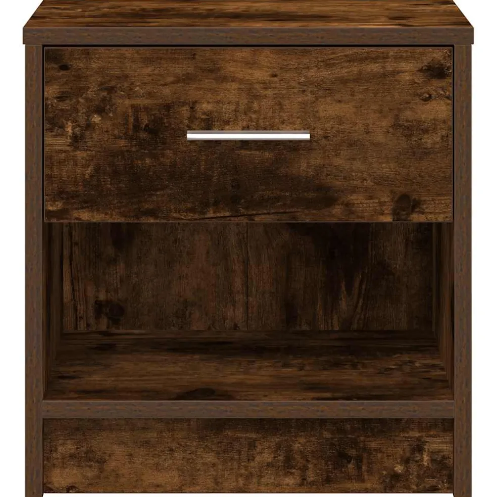 vidaXL Nachtkastje met lade 39x28x41 cm gerookt eikenkleurig