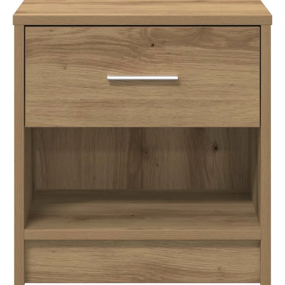 vidaXL Nachtkastje met lade 39x28x41 cm artisanaal eikenkleurig
