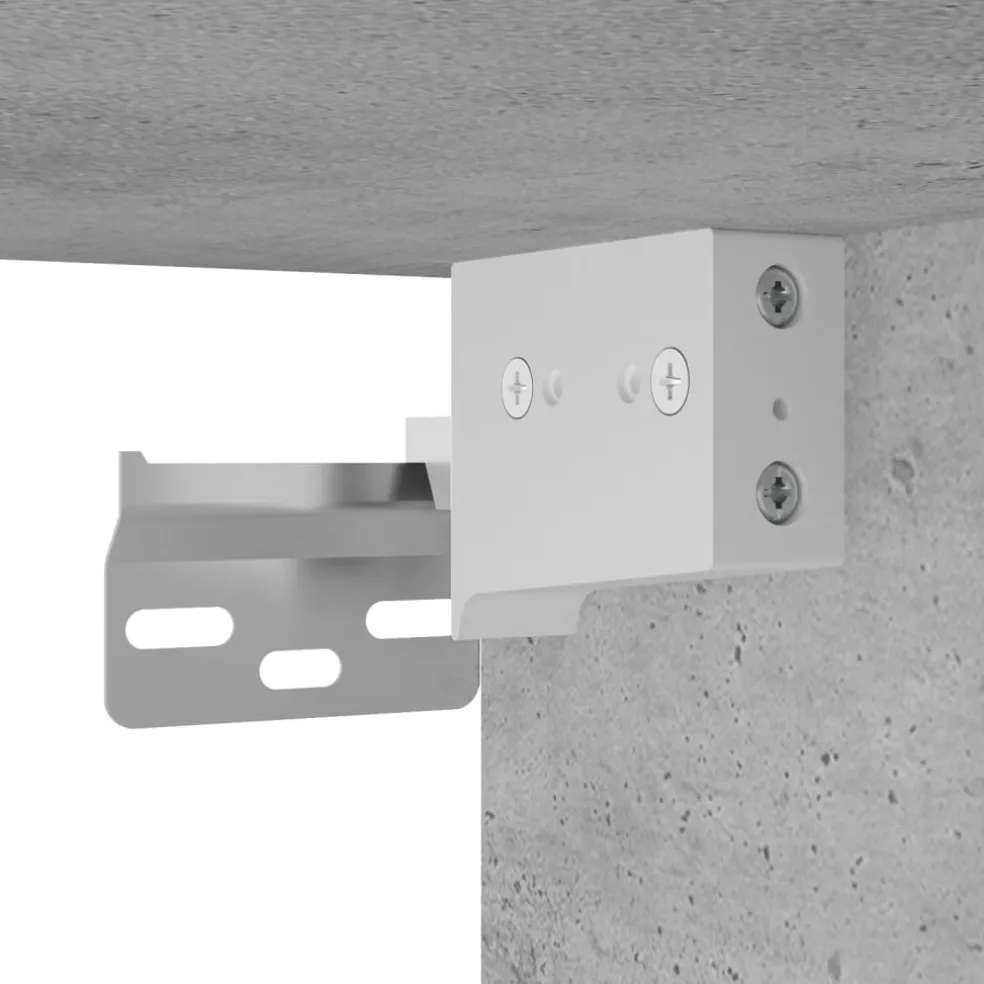vidaXL Nachtkastje met LED's wandgemonteerd betongrijs