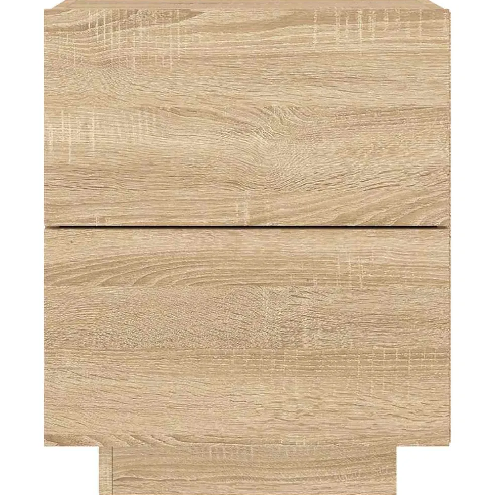 vidaXL Nachtkastje met LED-verlichting bewerkt hout sonoma eikenkleur