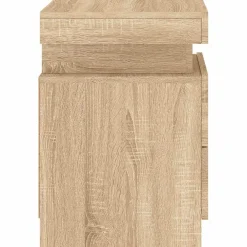 vidaXL Nachtkastje met LED-verlichting 35x39x55 cm sonoma eikenkleurig