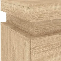 vidaXL Nachtkastje met LED-verlichting 35x39x55 cm sonoma eikenkleurig