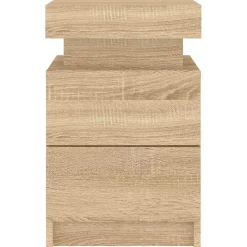 vidaXL Nachtkastje met LED-verlichting 35x39x55 cm sonoma eikenkleurig