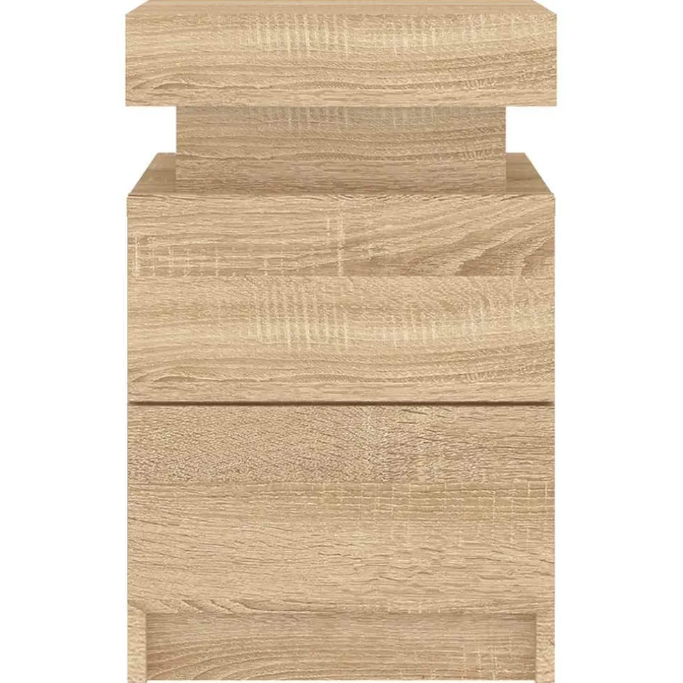 vidaXL Nachtkastje met LED-verlichting 35x39x55 cm sonoma eikenkleurig