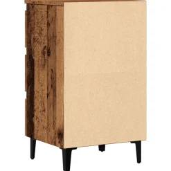 vidaXL Nachtkastje met metalen poten 40x35x69 cm oud houtkleurig