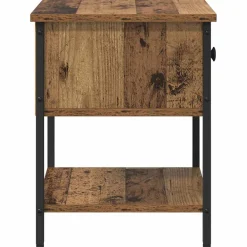 vidaXL Nachtkastje Oudhout 34 x 35,5 x 45 cm Bewerkt hout