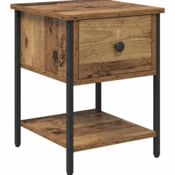 vidaXL Nachtkastje Oudhout 34 x 35,5 x 45 cm Bewerkt hout