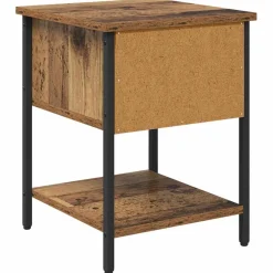 vidaXL Nachtkastje Oudhout 34 x 35,5 x 45 cm Bewerkt hout