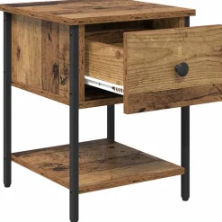 vidaXL Nachtkastje Oudhout 34 x 35,5 x 45 cm Bewerkt hout