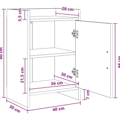 vidaXL Nachtkastjes Grijs Sonoma 40 x 30 x 60 cm Bewerkt hout