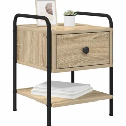 vidaXL Nachtkastje Sonoma Eiken Bewerkt hout