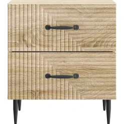 vidaXL Nachtkastje Sonoma Eiken 43 x 34,5 x 47,5 cm Bewerkt hout