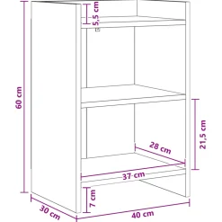 vidaXL Nachtkastjes Oud hout 40 x 30 x 60 cm Bewerkt hout