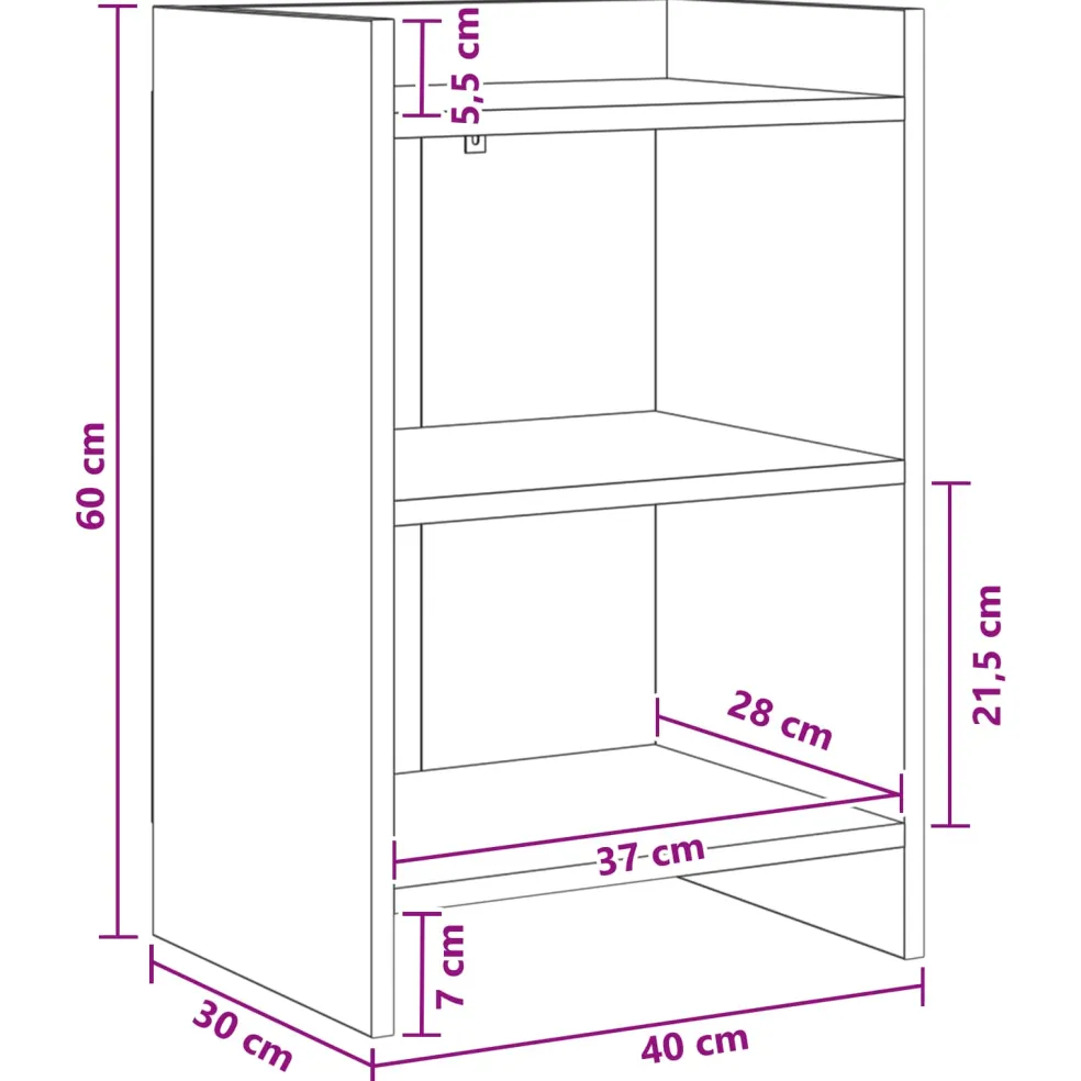vidaXL Nachtkastjes Oud hout 40 x 30 x 60 cm Bewerkt hout
