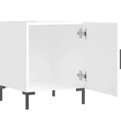 vidaXL Nachtkastjes 2 st 40x40x50 cm bewerkt hout hoogglans wit