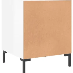 vidaXL Nachtkastjes 2 st 40x40x50 cm bewerkt hout hoogglans wit