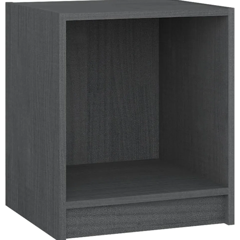 vidaXL Nachtkastjes 2 st 35,5x33,5x41,5 cm massief grenenhout grijs