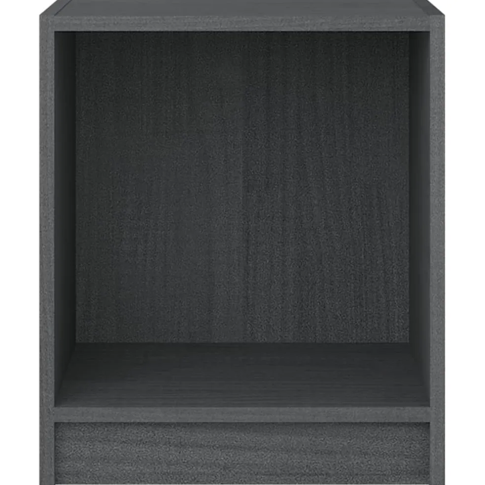 vidaXL Nachtkastjes 2 st 35,5x33,5x41,5 cm massief grenenhout grijs