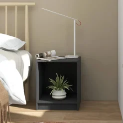 vidaXL Nachtkastjes 2 st 35,5x33,5x41,5 cm massief grenenhout grijs