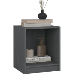 vidaXL Nachtkastjes 2 st 35,5x33,5x41,5 cm massief grenenhout grijs