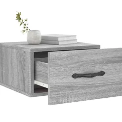 vidaXL Nachtkastje wandgemonteerd 35x35x20 cm grijs sonoma eikenkleur