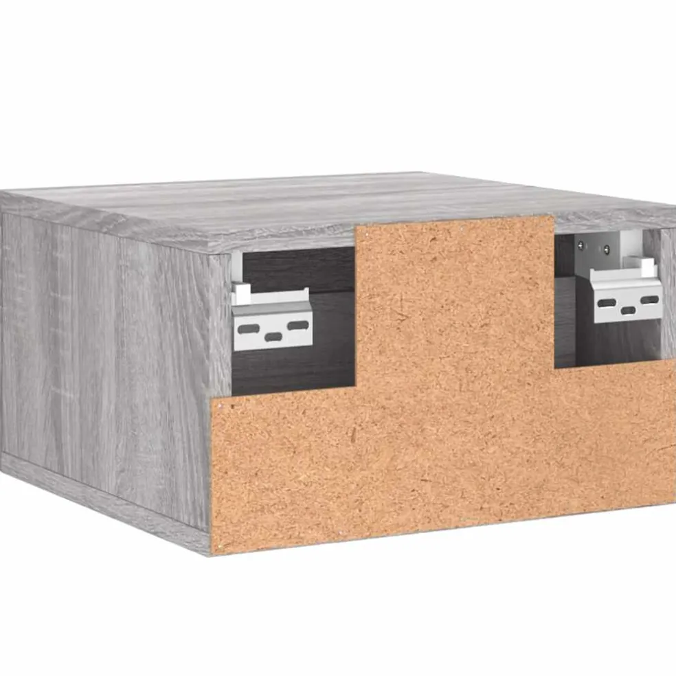 vidaXL Nachtkastje wandgemonteerd 35x35x20 cm grijs sonoma eikenkleur