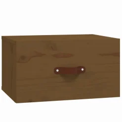 vidaXL Nachtkastje wandgemonteerd 40x29,5x22 cm honingbruin