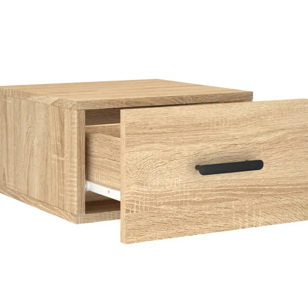 vidaXL Nachtkastje wandgemonteerd 35x35x20 cm sonoma eikenkleurig