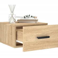 vidaXL Nachtkastje wandgemonteerd 35x35x20 cm sonoma eikenkleurig