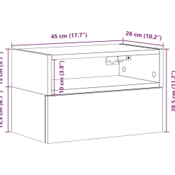 vidaXL Nachtkastje wandgemonteerd 45x26x28,5 cm oud houtkleurig
