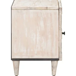 vidaXL Nachtkastje Wit 40 x 33,5 x 46 cm Massief Mango Hout