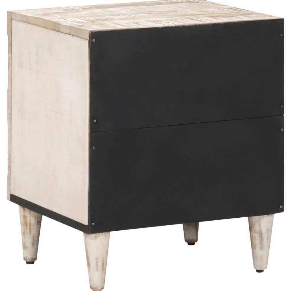 vidaXL Nachtkastje Wit 40 x 33,5 x 46 cm Massief Mango Hout